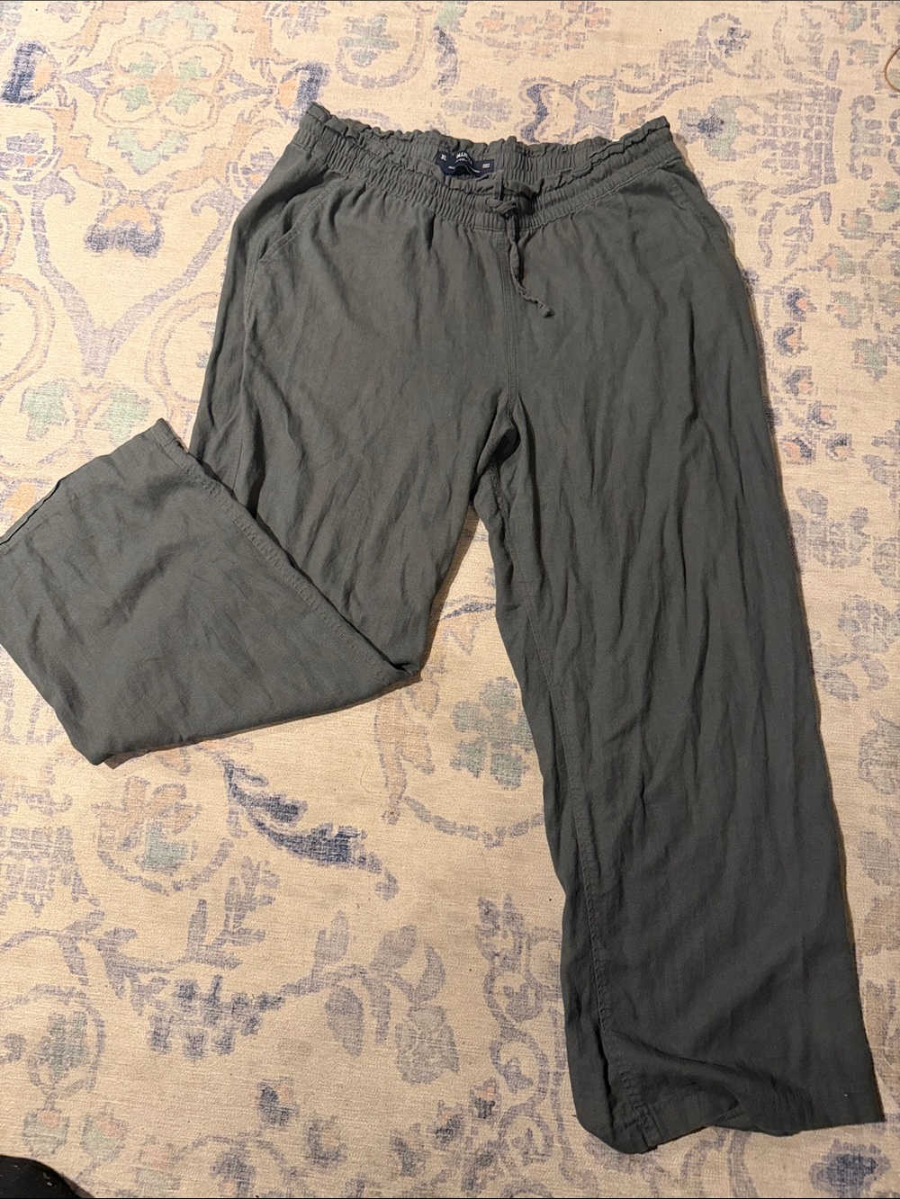 Women’s Adjustable Rise Pull-On Baggy Drawstring Pants - Grey